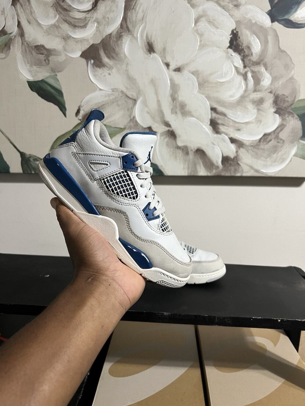 Size 2.5y- Air Jordan 4 Military Blue 2024 kids